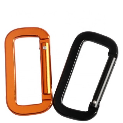 Wholesale Colorful Aluminum Square Shape D type Flat Carabiner S Shape Carabiner