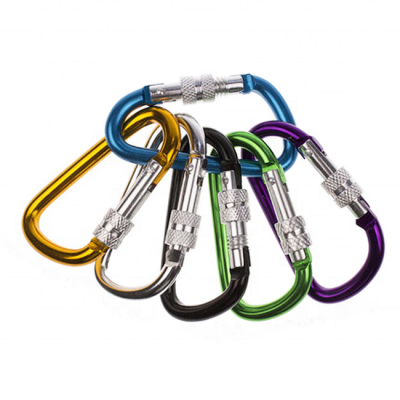 Aluminum D hook D type spring carabiner hook 8# S shape carabiner