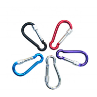 EXW Aluminum Calabash Shape Climbing Hook With Screw Lock 80MM S shape carabiner