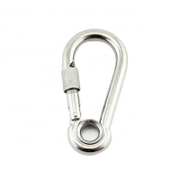 Stainless Steel 304 Spring Snap Carabiner With Screw Eyelet 8MM