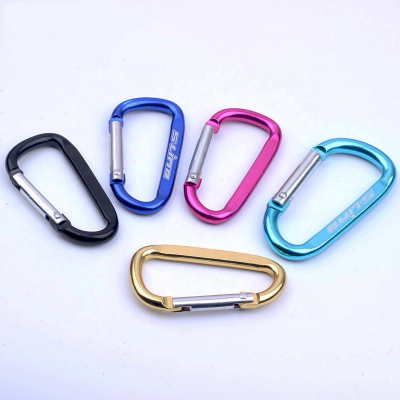 Aluminum D shape flat climbing buckle carabiner 60mm S shape carabiner